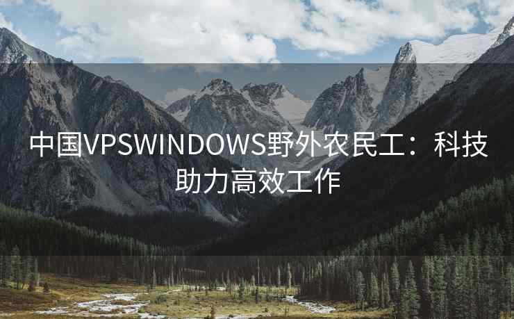中国VPSWINDOWS野外农民工:科技助力高效工作 中国VPSWINDOWS野外农民工:科技助力高效工作